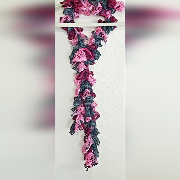 Womens Sparkling Pink, Gray, and Maroon Sashay Scarf - Picture 2 of 2